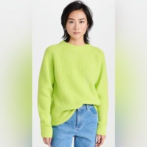 Mara Hoffman Andy chartreuse Bright Green Crew Neck wool Sweater